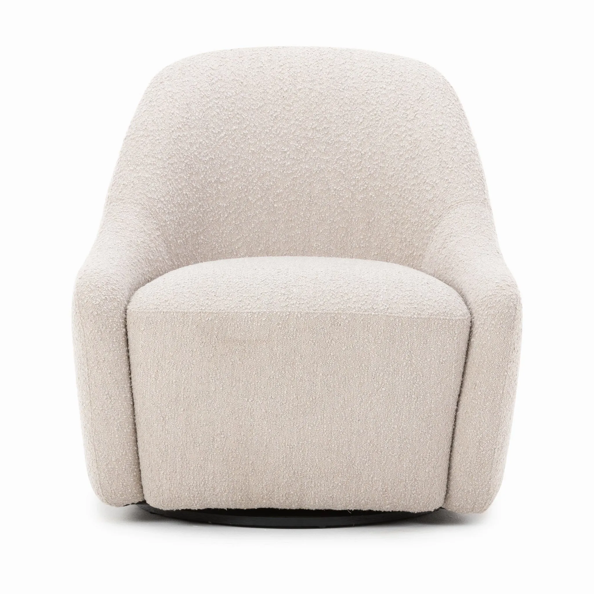 Lenin Light Beige Fabric Swivel Accent Chair