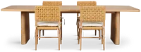 Malibu Light Tone Rect Table & 4 Woven Chairs