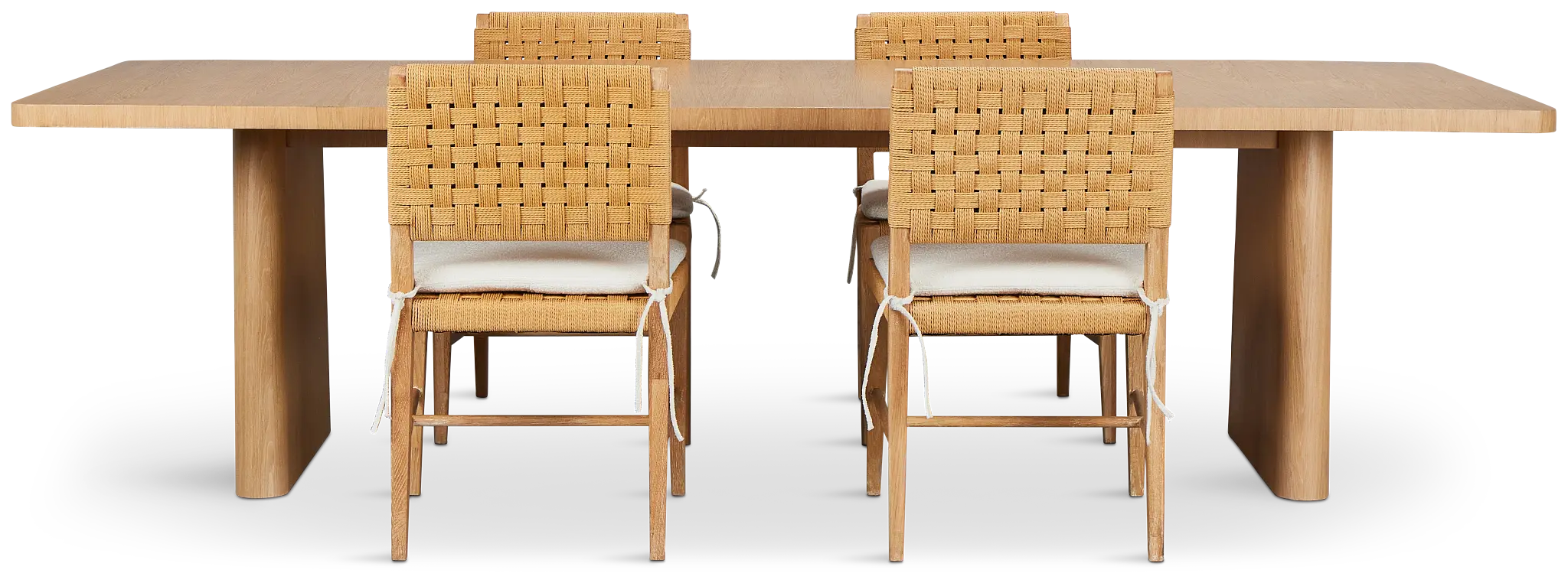 Malibu Light Tone Rect Table & 4 Woven Chairs Malibu Light Tone Rect Table & 4 Woven Chairs