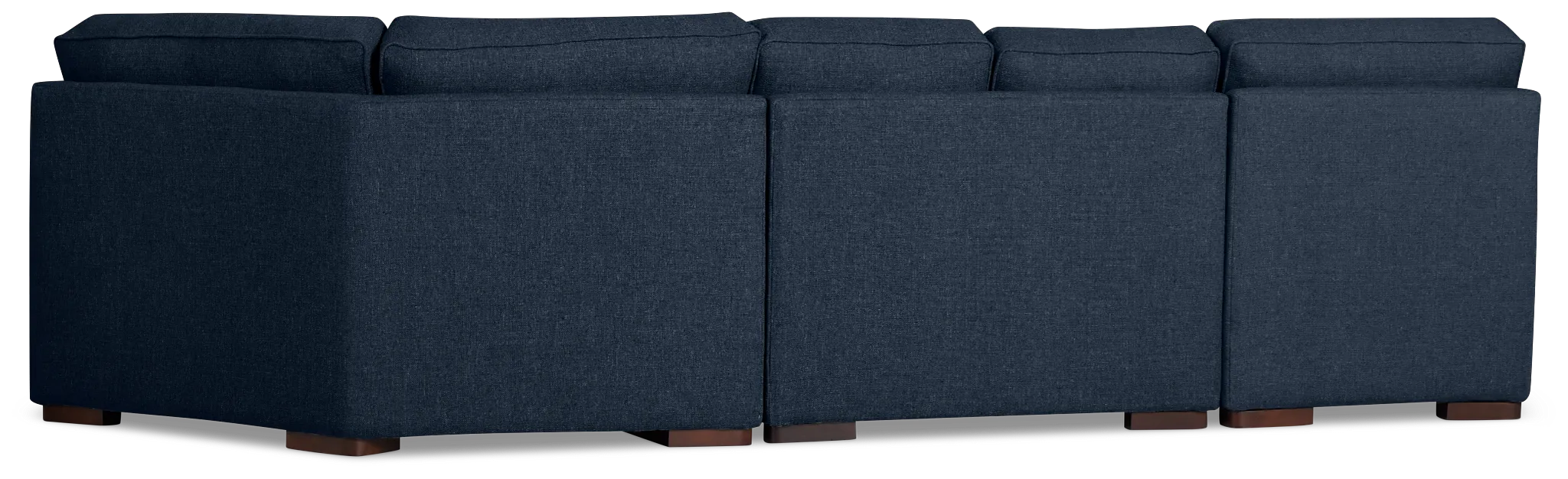 Sinclair Dark Blue Fabric Left Chaise Cuddler Sectional