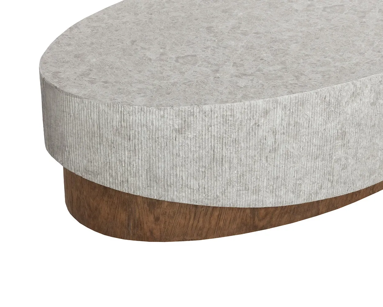 Fauna Light Gray Oval Coffee Table