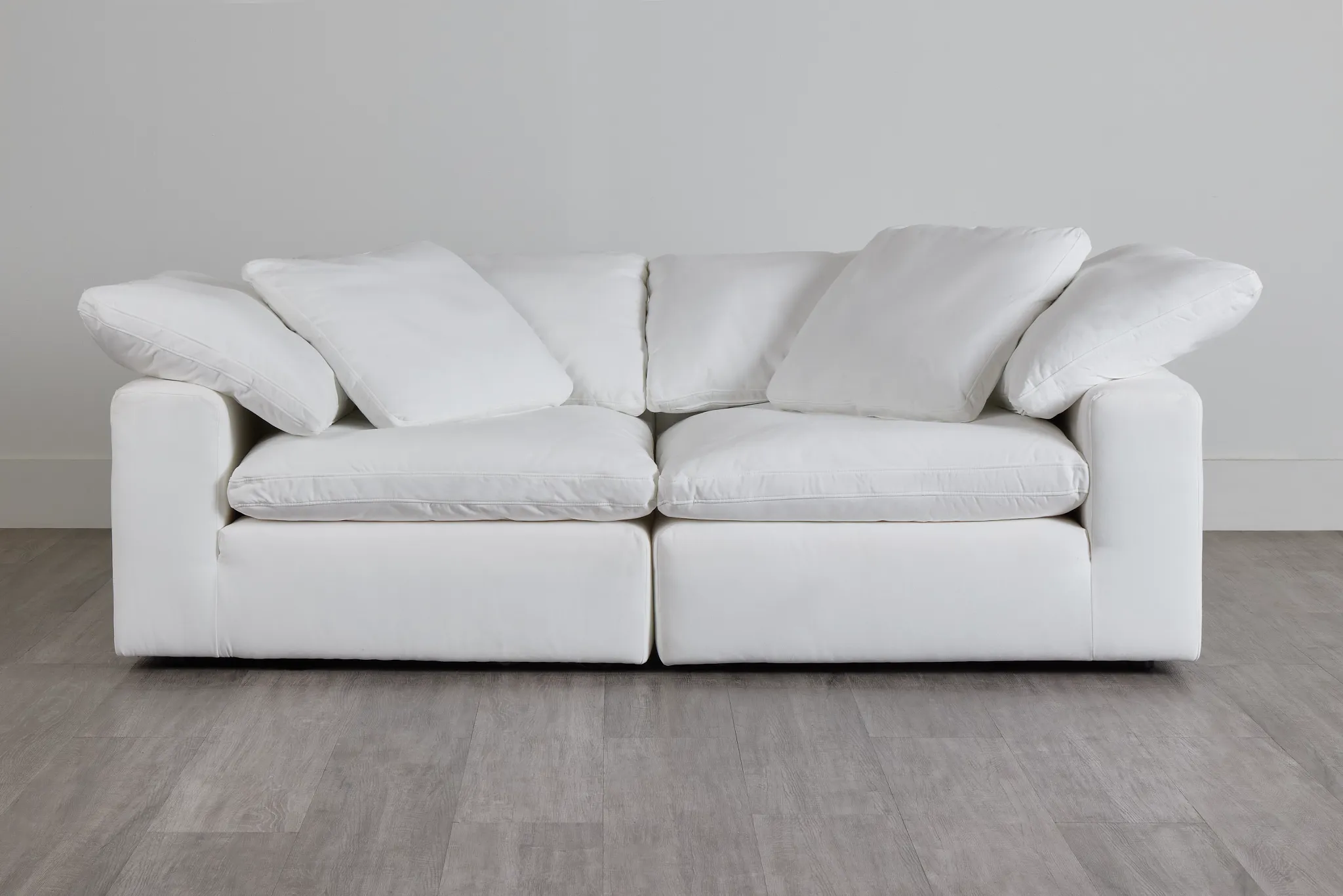 Nixon White Fabric 2-piece Modular Sofa