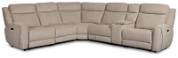 Walker Beige Fabric Medium Dual Power 2-arm Reclining Sectional