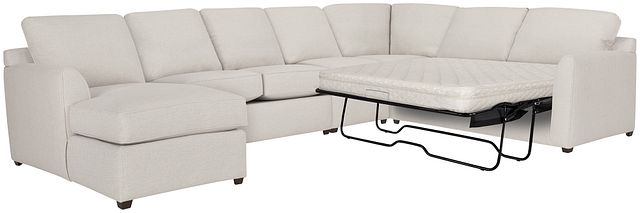 Asheville Light Taupe Fabric Left Chaise Innerspring Sleeper Sectional