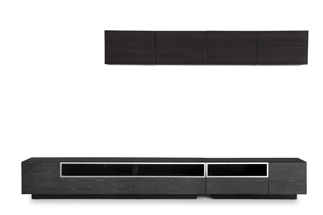 Vancouver 134" Dark Gray Dark Tone 6-piece Right Modular Entertainment Wall