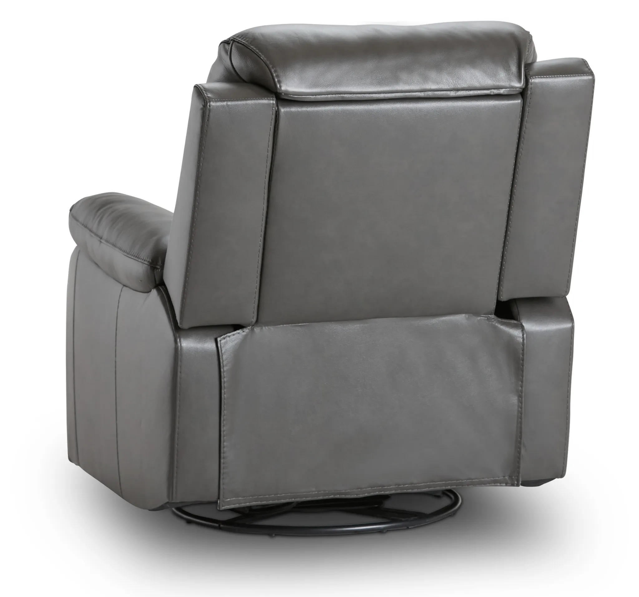 Mason Dark Gray Leather Power Swivel Glider Recliner
