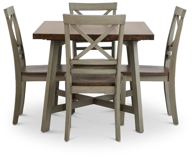 Fairhaven Gray Rect Table & 4 Chairs (4)