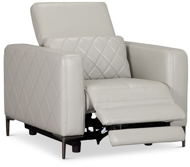 Ava Light Gray Micro Power Recliner
