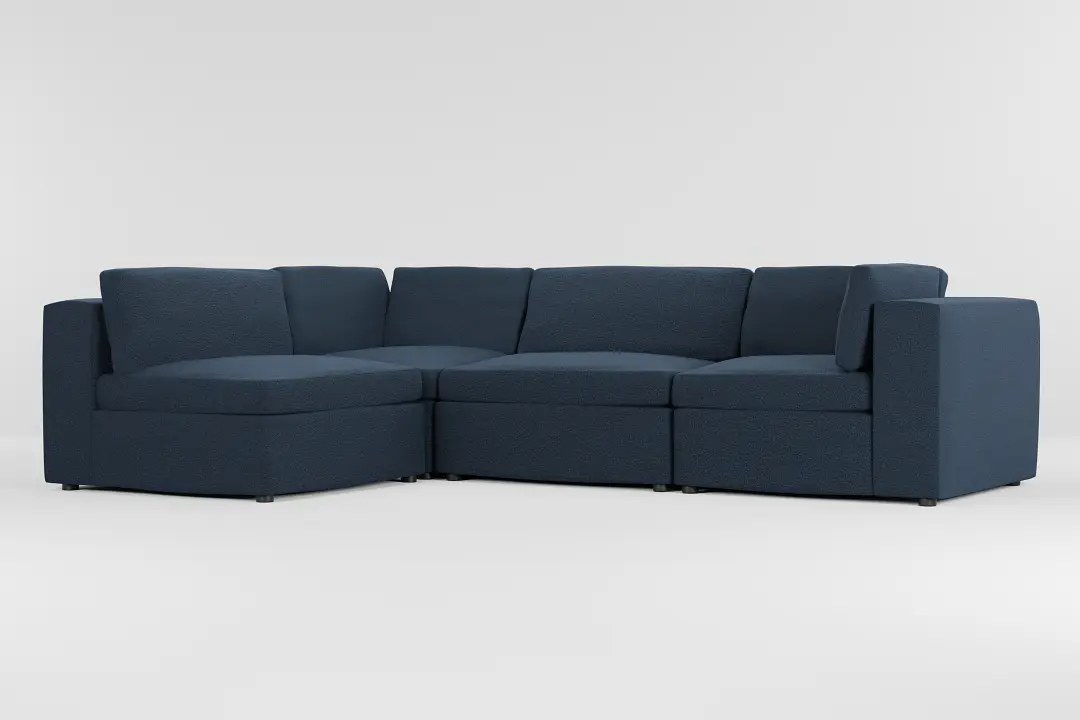 Destin Elite Dark Blue Fabric 4-piece Modular Sectional Destin Elite Dark Blue Fabric 4-piece Modular Sectional