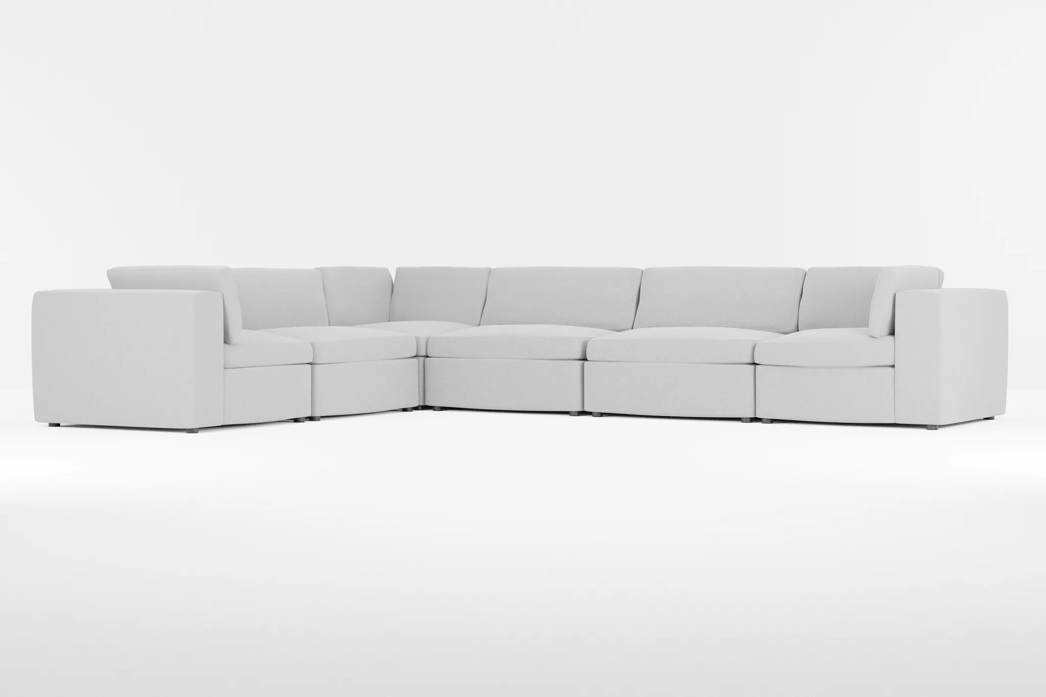 Destin Suave Gray Fabric 6-piece Modular Sectional