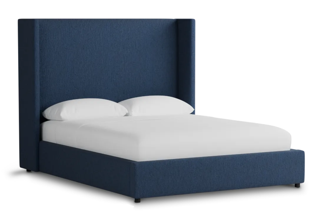 Captiva Revenue Dark Blue 60" Upholstered Shelter Bed