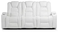 Troy White Micro Power Reclining Sofa