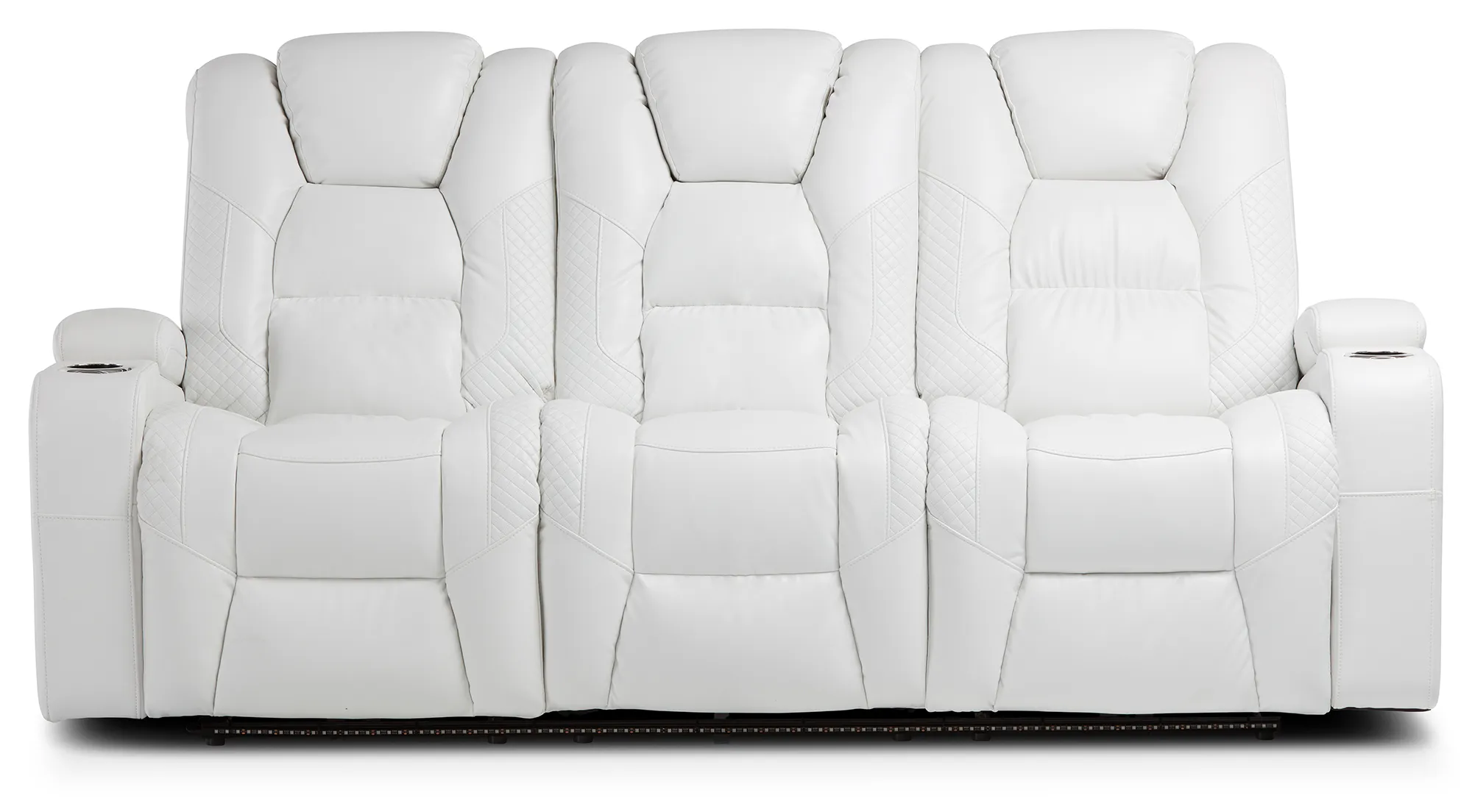 Troy White Micro Power Reclining Sofa