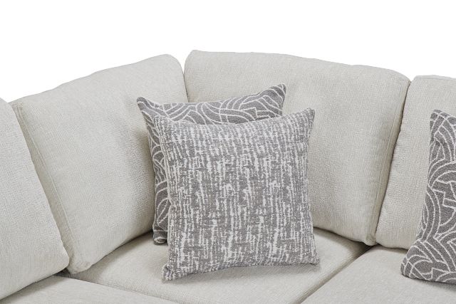 Blakely White Fabric Small Two-arm Sectional