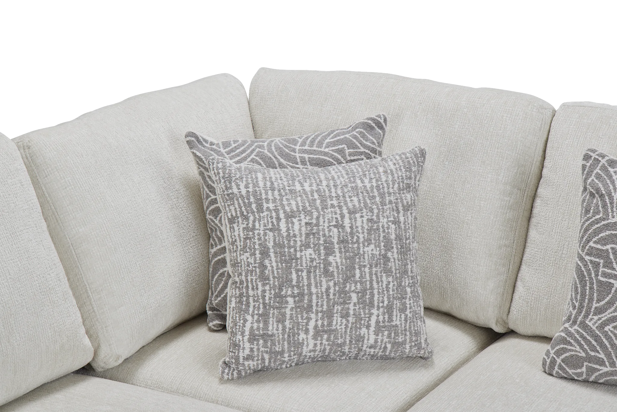 Blakely White Fabric Small Two-arm Sectional