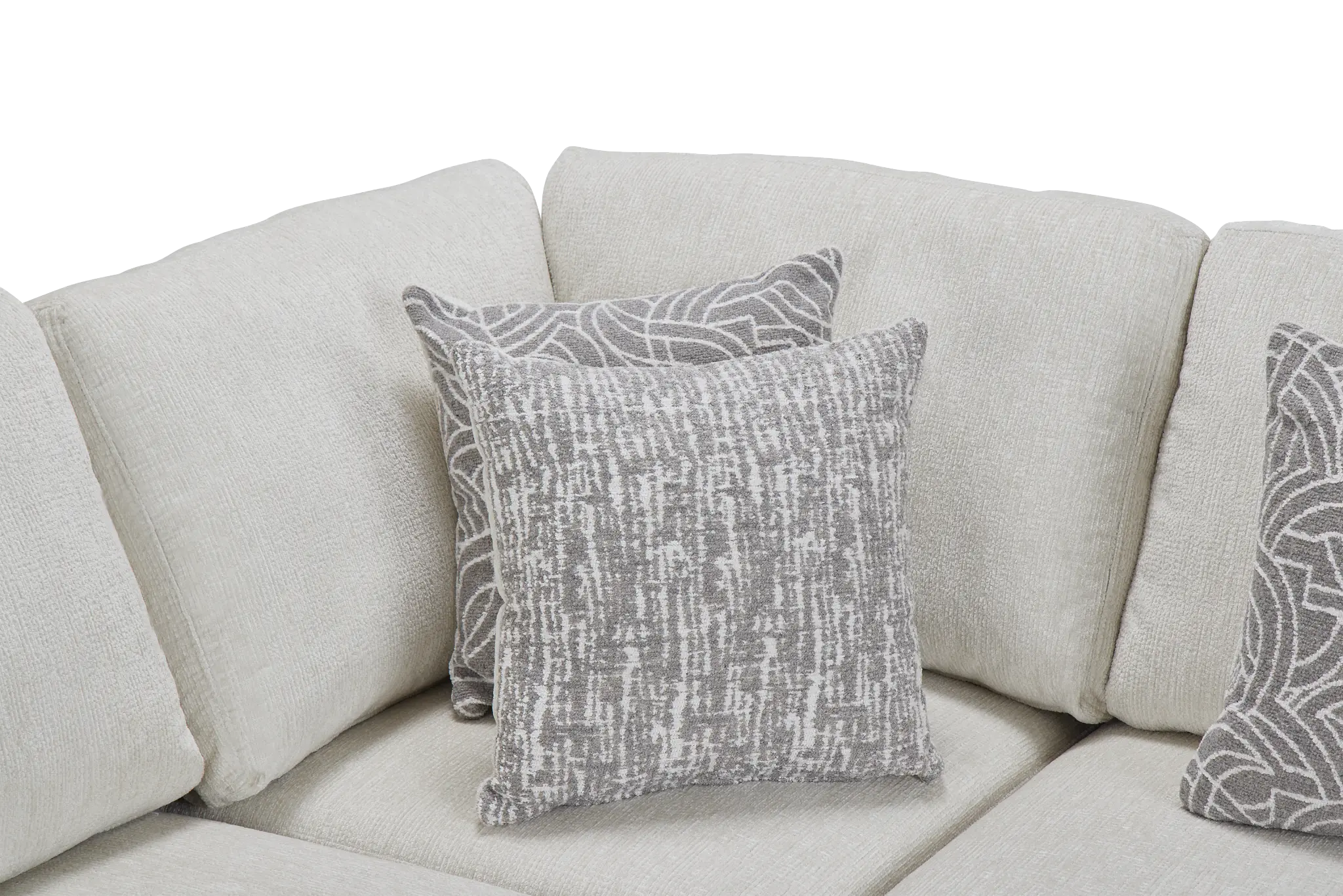 Blakely White Fabric Small Two-arm Sectional Blakely White Fabric Small Two-arm Sectional