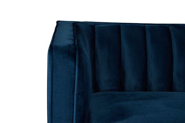 Bella Dark Blue Velvet Right Chaise Sectional