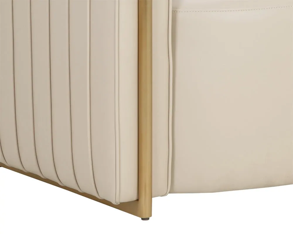 Abbey Beige Lthr/vinyl Accent Chair