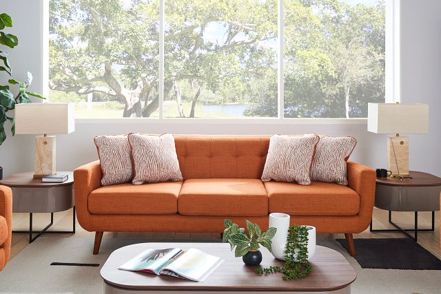 Raya Orange Fabric Sofa