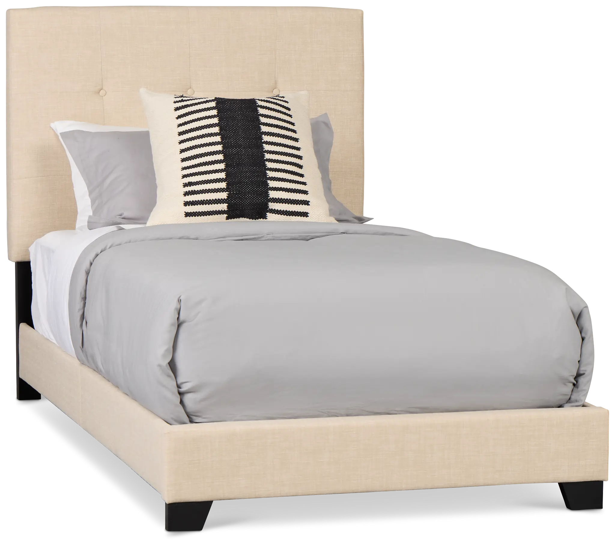 Flagler Beige Uph Panel Bed Flagler Beige Uph Panel Bed