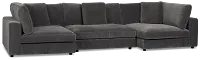 Lounge Dark Gray Fabric Double Chaise Sectional