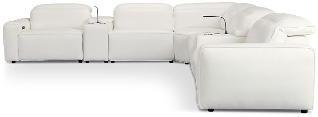 Tidal White Lthr/vinyl Large Triple Power Reclining Two-arm Sectional