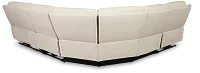 Walker Ivory Lthr/vinyl Medium Triple Power 2-arm Sectional