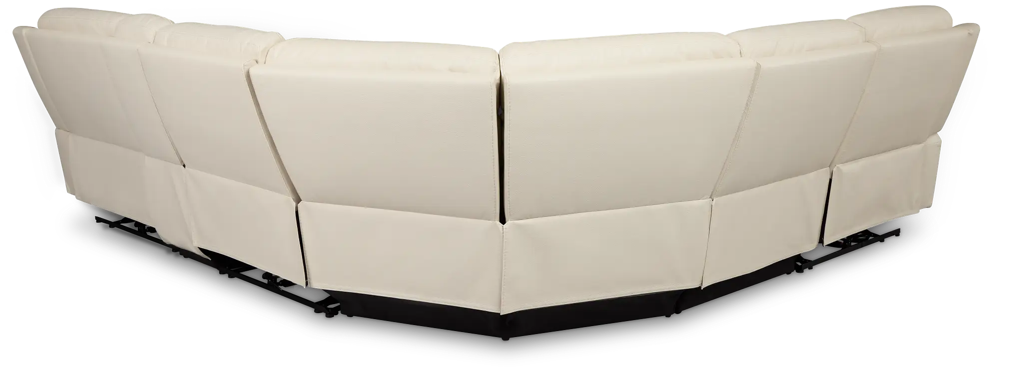 Walker Ivory Lthr/vinyl Medium Triple Power 2-arm Sectional Walker Ivory Lthr/vinyl Medium Triple Power 2-arm Sectional