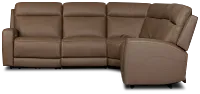 Flexsteel Belmont Dark Brown Lthr/vinyl Small Dual Power Reclining Two-arm Sectional