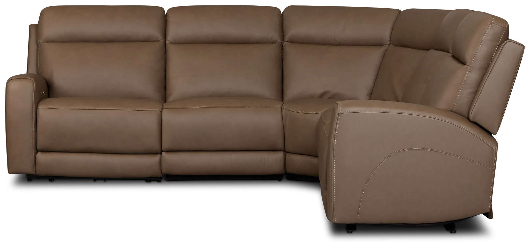 Flexsteel Belmont Dark Brown Lthr/vinyl Small Dual Power Reclining Two-arm Sectional