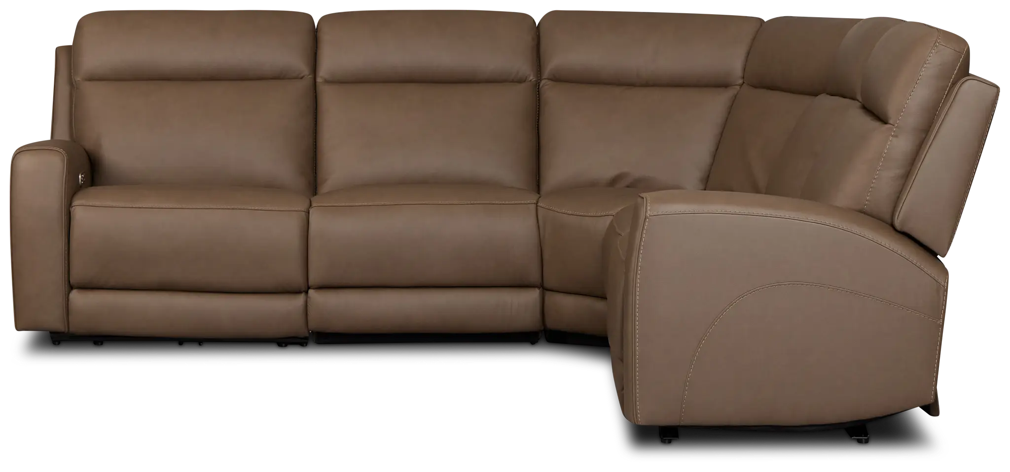 Flexsteel Belmont Dark Brown Lthr/vinyl Small Dual Power Reclining Two-arm Sectional Flexsteel Belmont Dark Brown Lthr/vinyl Small Dual Power Reclining Two-arm Sectional