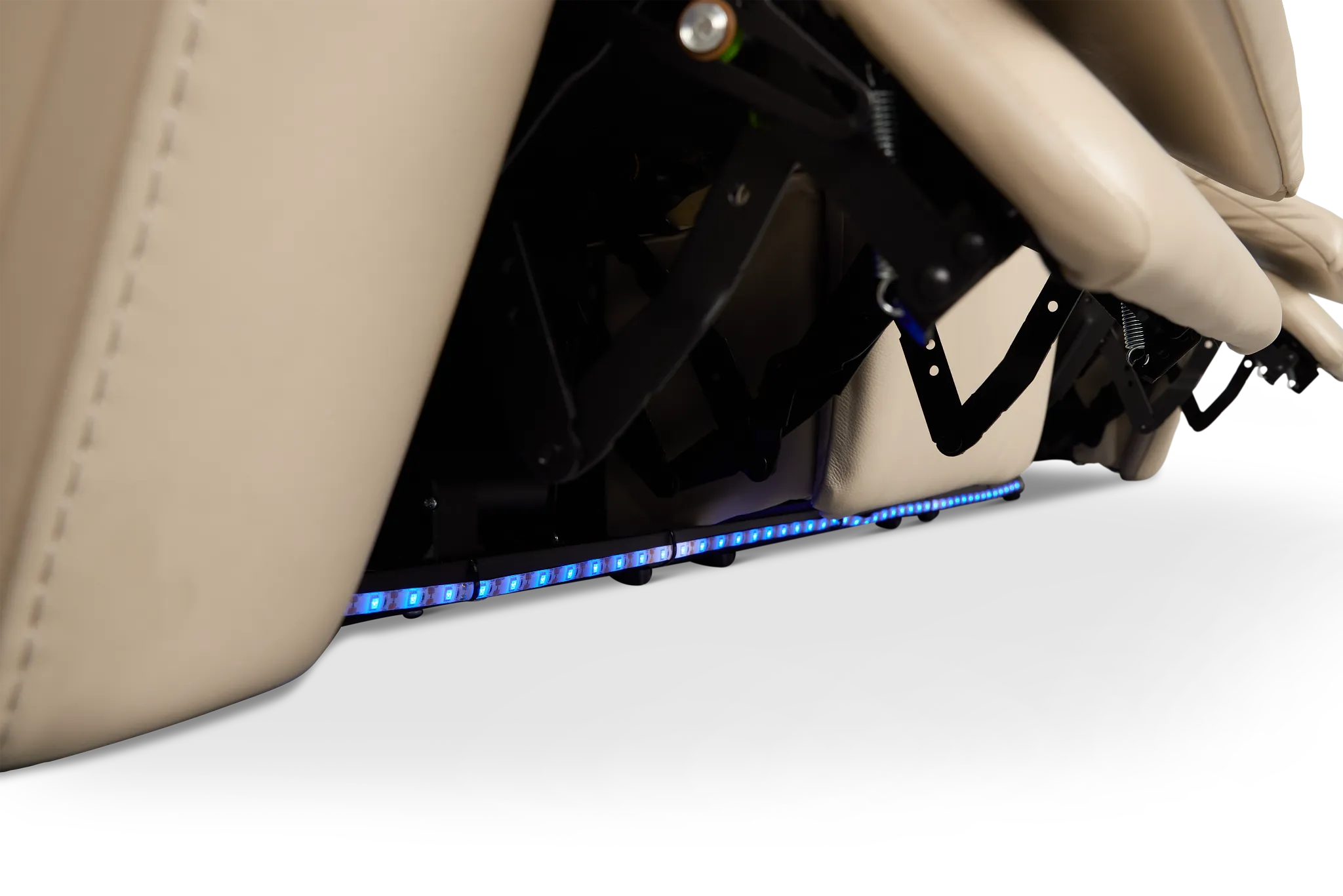 Fallon Beige Lthr/vinyl Power Reclining Sofa W/ Massage