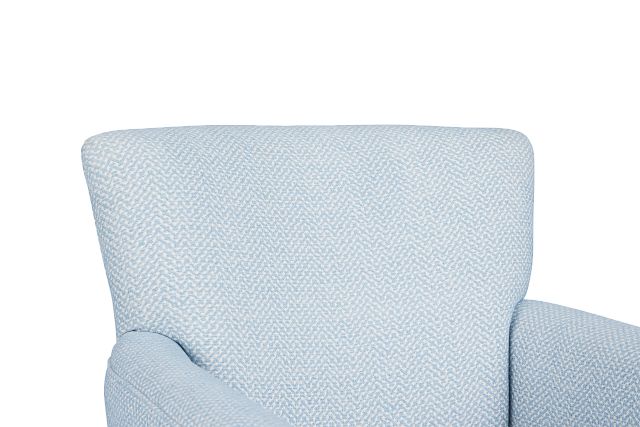 Harley Light Blue Fabric Swivel Accent Chair