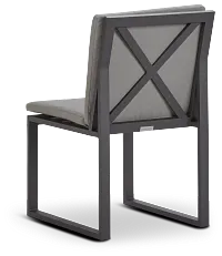 Linear Dark Gray Aluminum Cushioned Chair