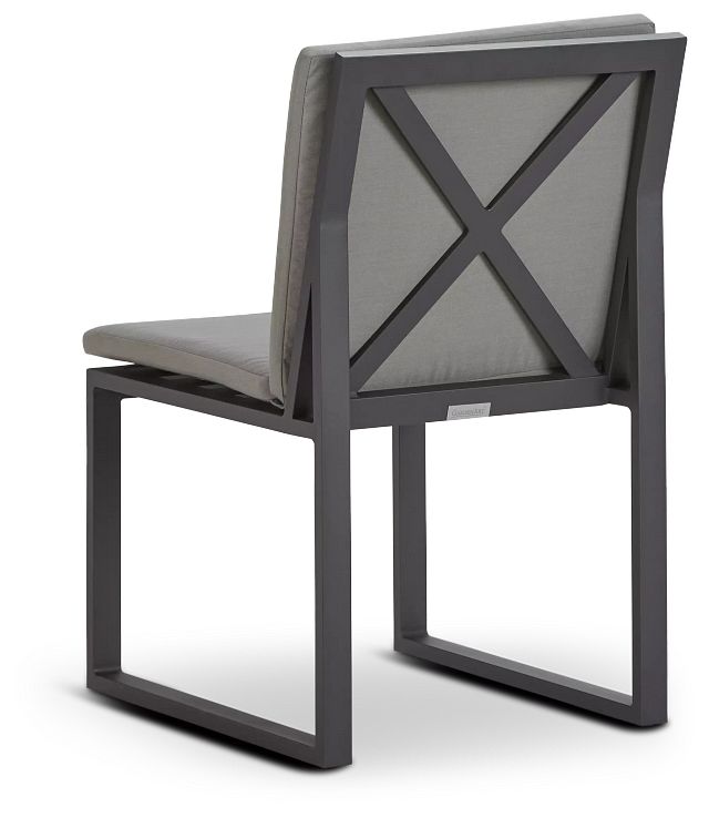 Linear Dark Gray Aluminum Cushioned Chair