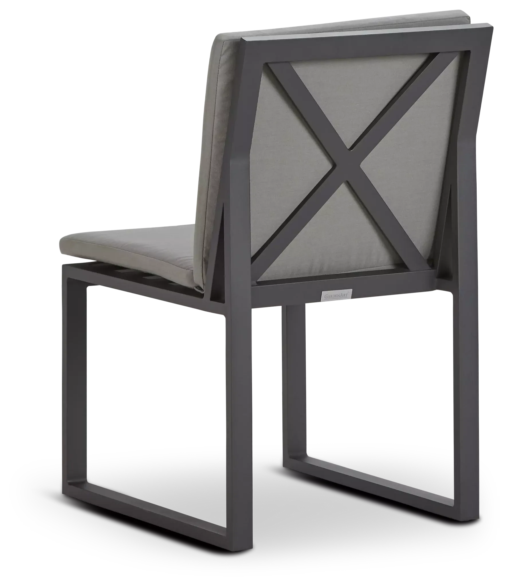 Linear Dark Gray Aluminum Cushioned Chair