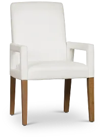 Provo White Upholstered Arm Chair