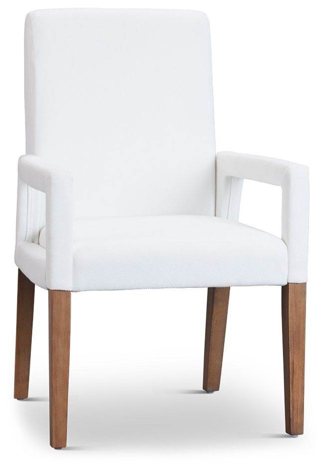 Provo White Upholstered Arm Chair