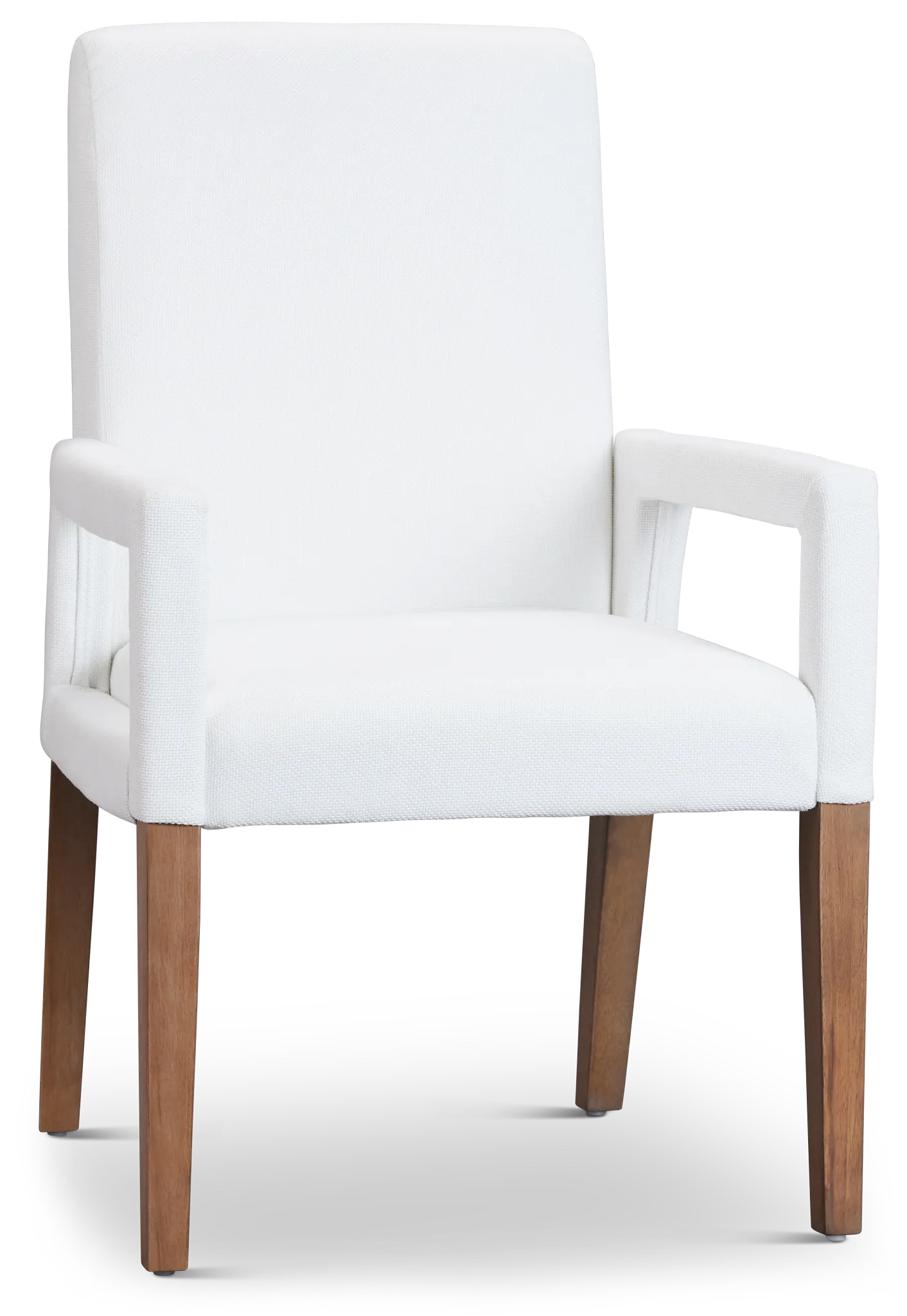 Provo White Upholstered Arm Chair