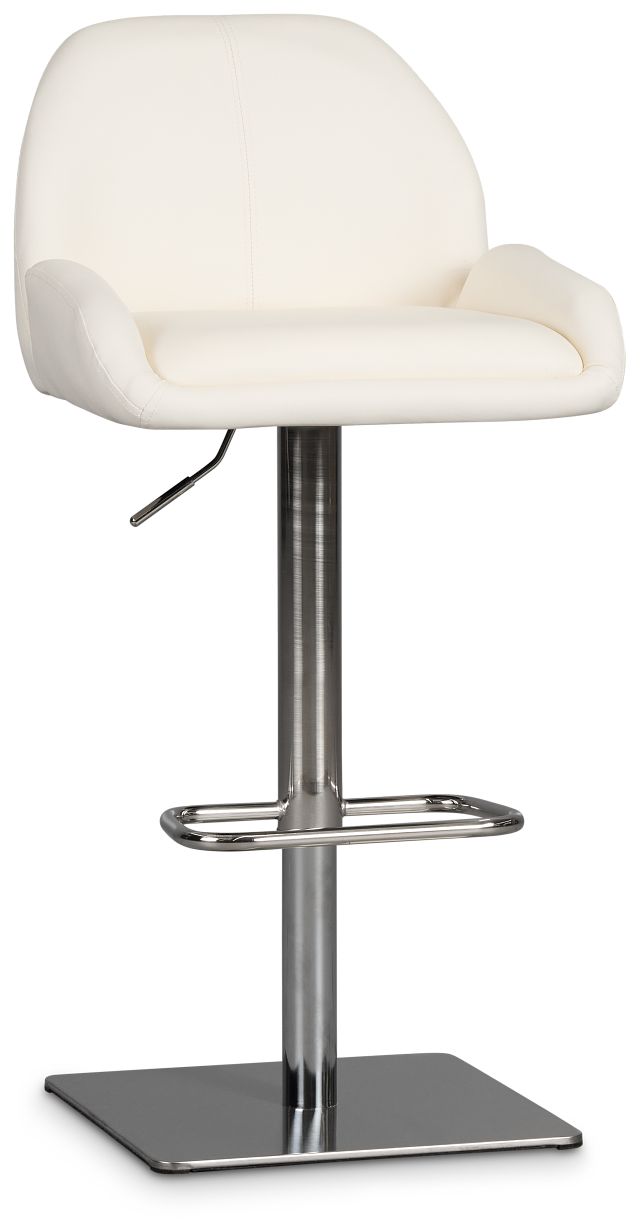 Fairfax White Uph Adjustable Stool