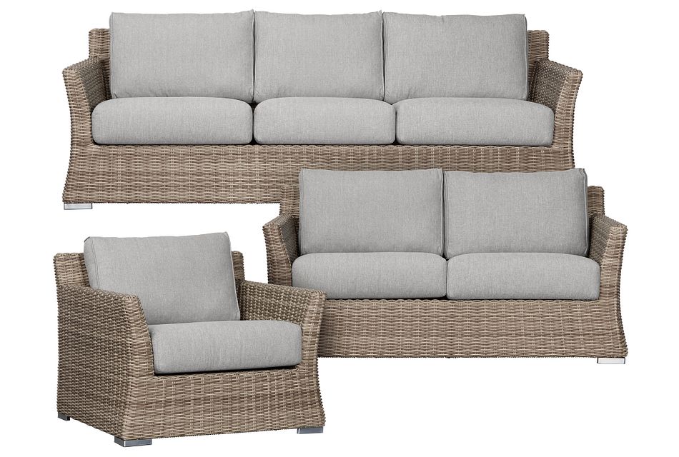 Raleigh GRAY WOVEN Outdoor Living Room Set