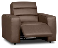 Sawyer Dark Brown Micro Power Recliner