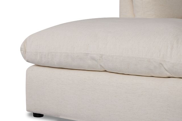 Serena White Fabric 5-piece Right Facing Bumper Sectional