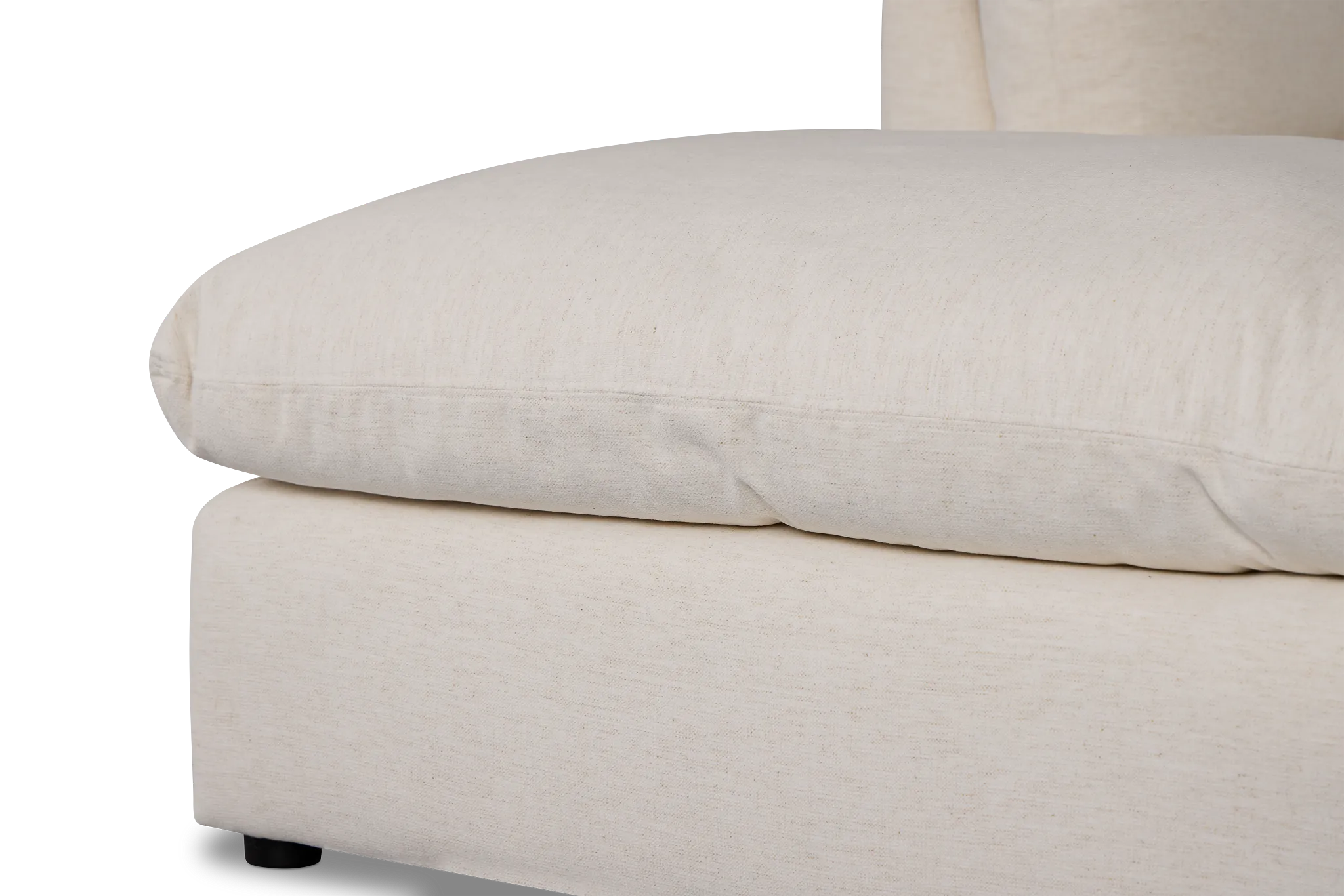 Serena White Fabric 5-piece Right Facing Bumper Sectional