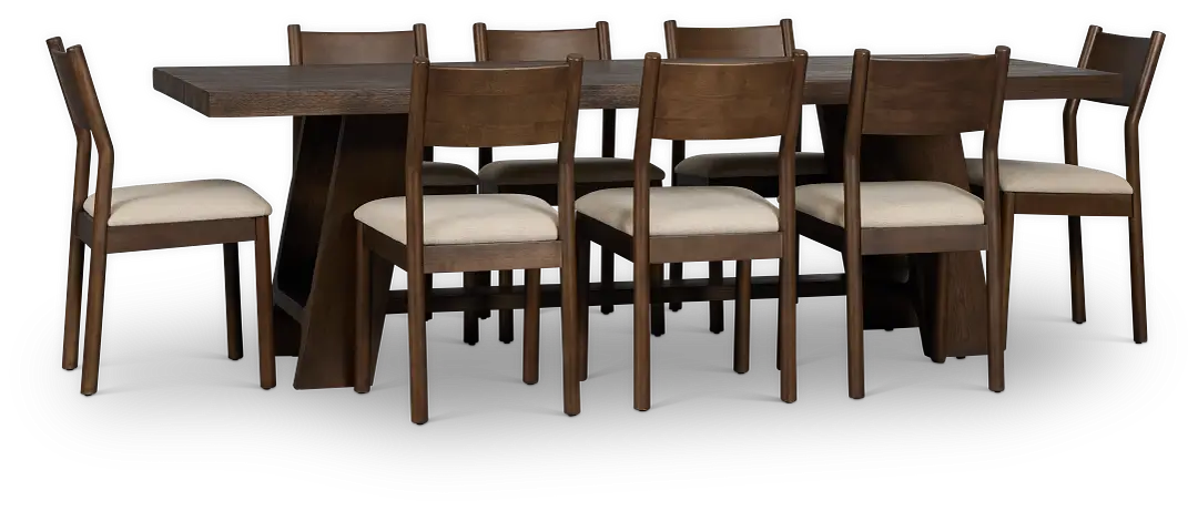 Rochester Dark Tone Rect Table & 8 Uph Chairs Rochester Dark Tone Rect Table & 8 Uph Chairs