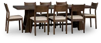 Rochester Dark Tone Rect Table & 8 Uph Chairs