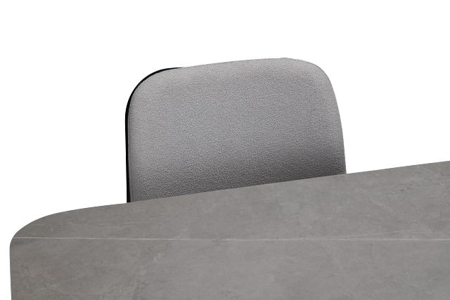 Palos Gray Rect Table & 4 Gray Upholstered Chairs