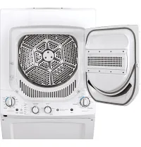 Ge 24 Series White Electric Laundry Center