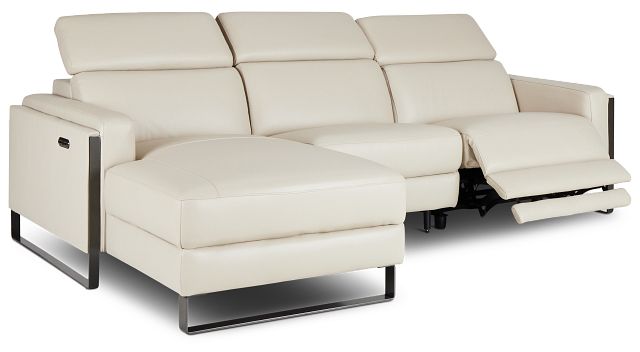 Atlas Taupe Lthr/vinyl Left Chaise Power Reclining Sectional