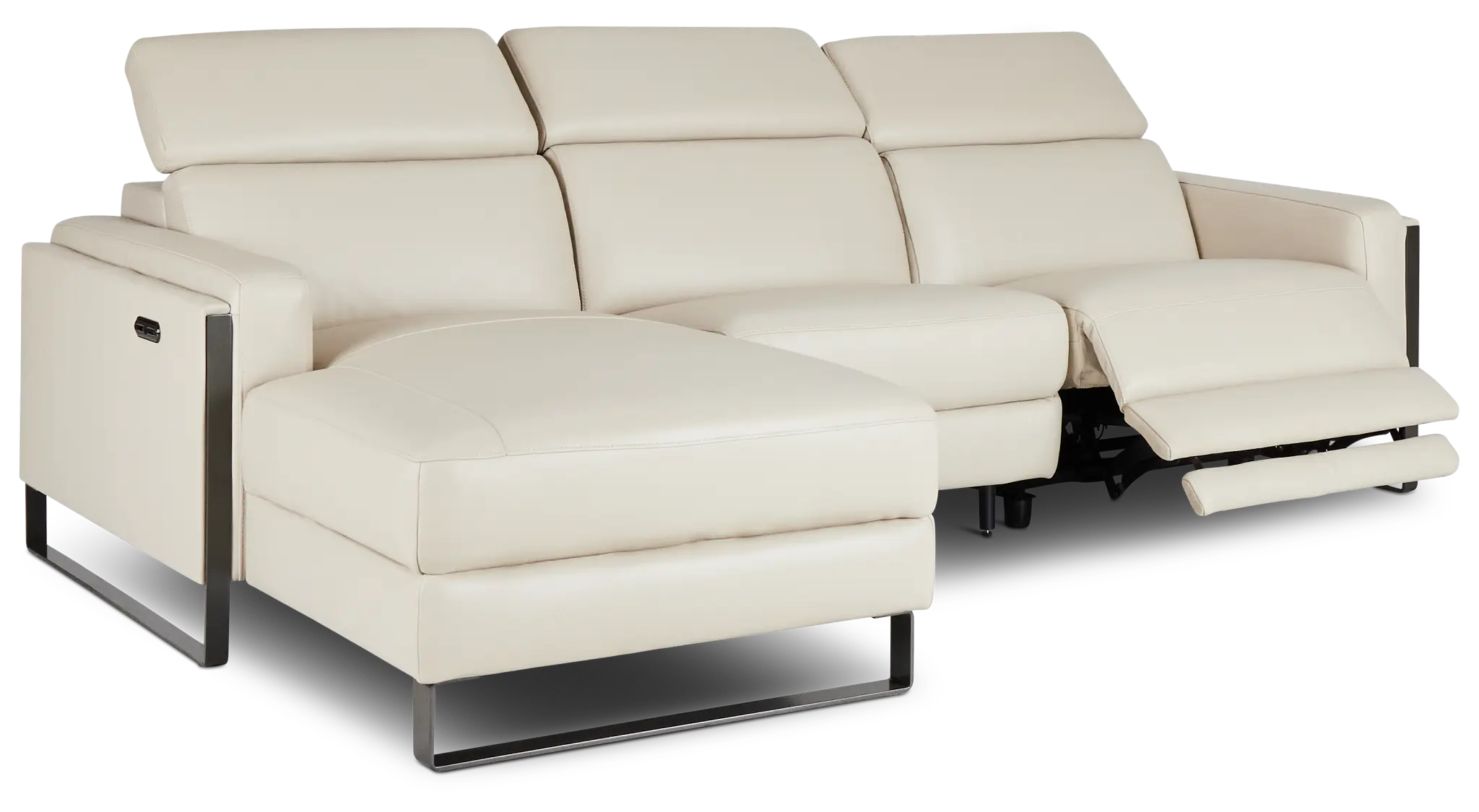 Atlas Taupe Lthr/vinyl Left Chaise Power Reclining Sectional Atlas Taupe Lthr/vinyl Left Chaise Power Reclining Sectional